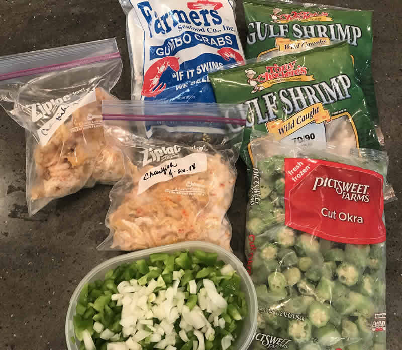 Louisiana Seafood Gumbo ingredients